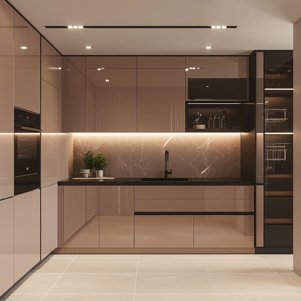 Superior high-gloss acrylic modular kitchen, Kraftline