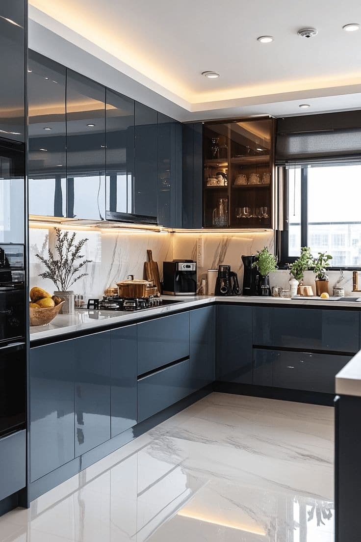 Superior range acrylic finish modular kitchen, Kraftline